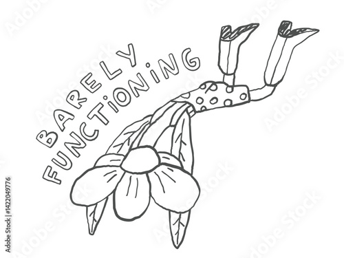 Funny line art, comic print, lazy quote sublimation and embroidery design