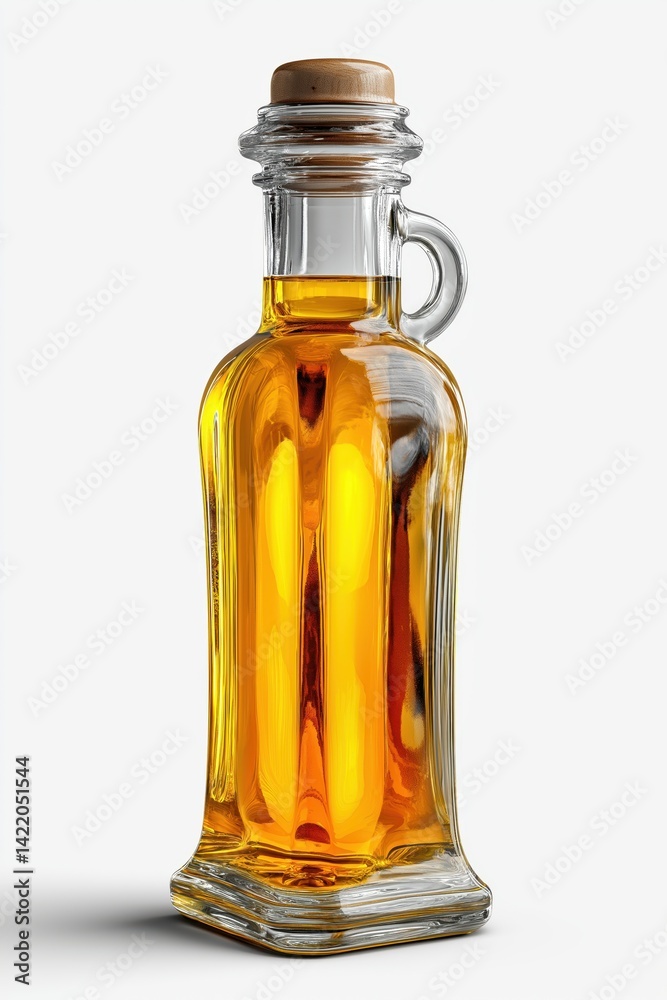 Bottle of Olive Oil Stands Alone Against a Bright White Background Bottle of Olive Oil Stands Alone Against a Bright White Background