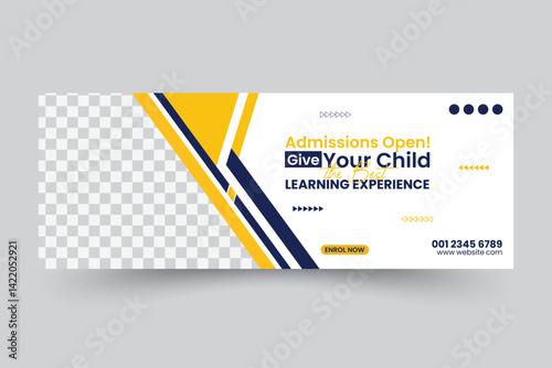 Editable Social Media Cover Design for School Enrolment, Kids Learning, and Back-to-School Campaigns
