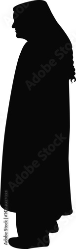 an old woman body, silhouette vector