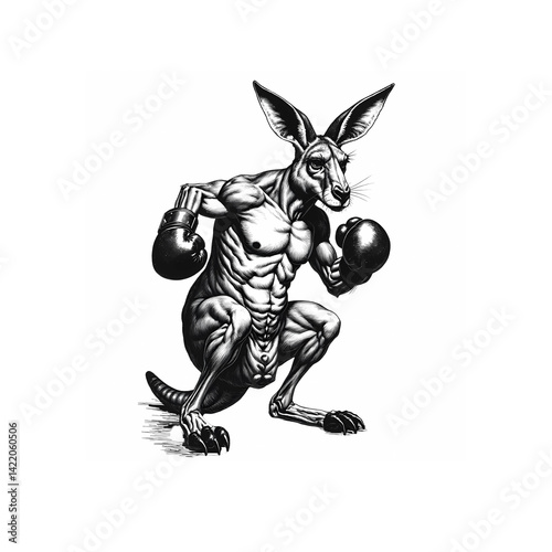 Wallpaper Mural black and white cartoon illustration with bunny isolated on white background  Torontodigital.ca