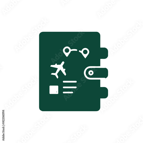 Travel planner icon for itinerary apps and vacation scheduling tools