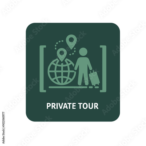 Private tour icon for luxury travel apps and personalized itinerary services