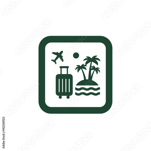 Holiday package icon for travel booking platforms and vacation planning apps