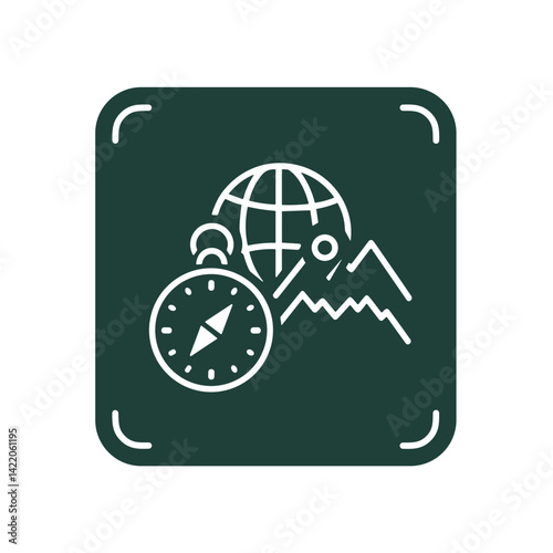 Excursion icon for travel agencies and guided tour services