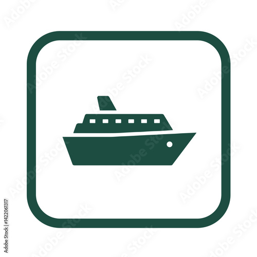 Cruise ship icon for travel agencies and vacation planning apps