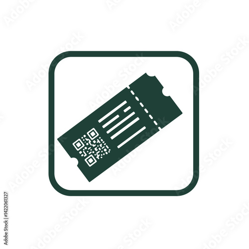 Digital ticket icon for travel apps and online booking systems