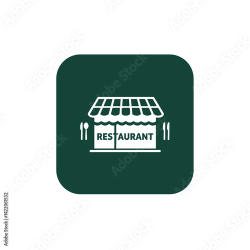 Restaurant icon for hotel services and travel apps