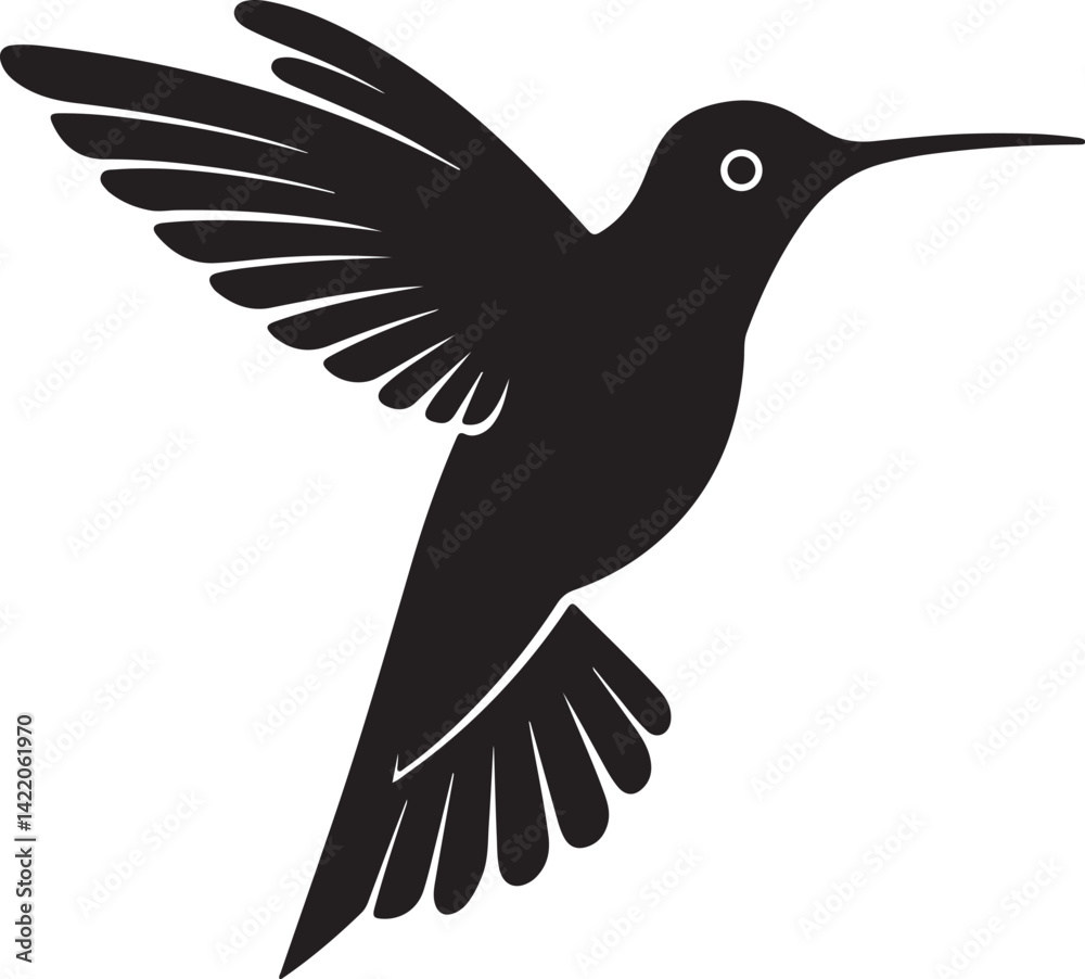 Obraz premium vector illustration of a humming bird