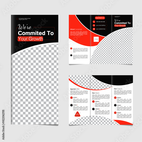 Corporate business tri-fold design. Clean and professional editable vector design