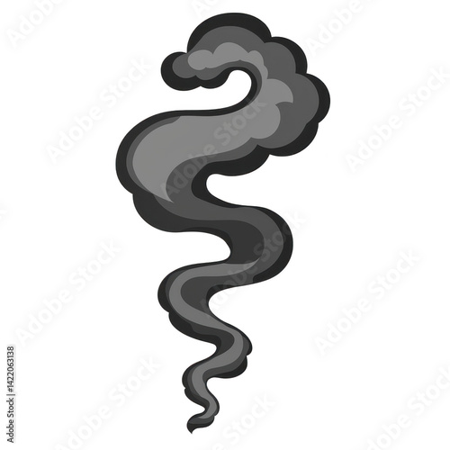 Wallpaper Mural swirling, abstract gray smoke design with smooth, flowing shape creates mysterious and dynamic visual. gradient shades of gray add depth and movement to image Torontodigital.ca