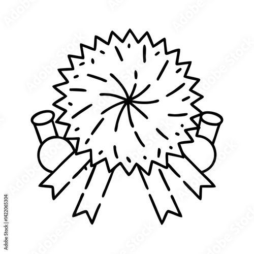 cheerleading pom poms icon, cheerleading pom poms line art - simple line art of cheerleading pom poms, perfect for cheerleading pom poms logos and icons