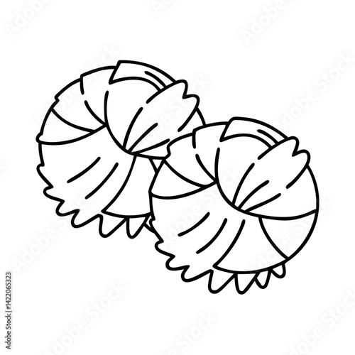 cheerleading pom poms icon, cheerleading pom poms line art - simple line art of cheerleading pom poms, perfect for cheerleading pom poms logos and icons