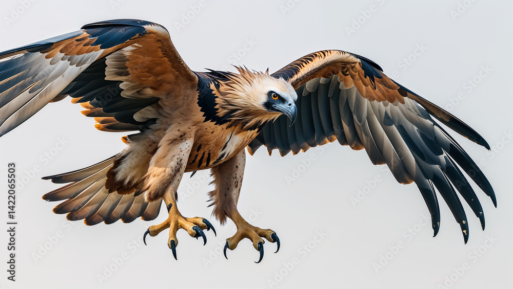 Obraz premium Majestic Harpy Eagle In Flight Showing Impressive Wingspan And Sharp Talons Closeup