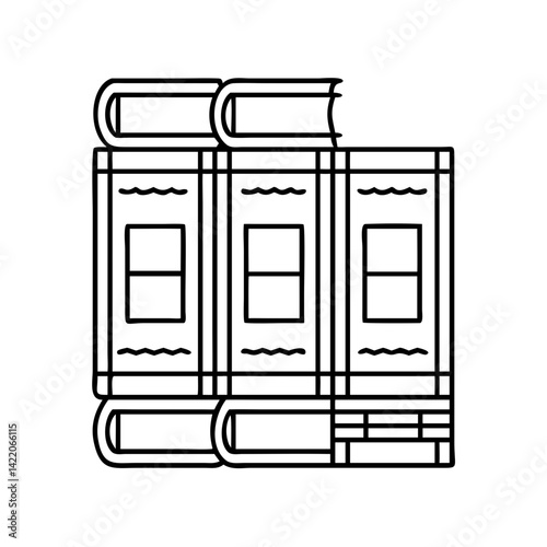 classics in leather binding icon, classics in leather binding line art - simple line art of classics in leather binding, perfect for classics in leather binding logos and icons