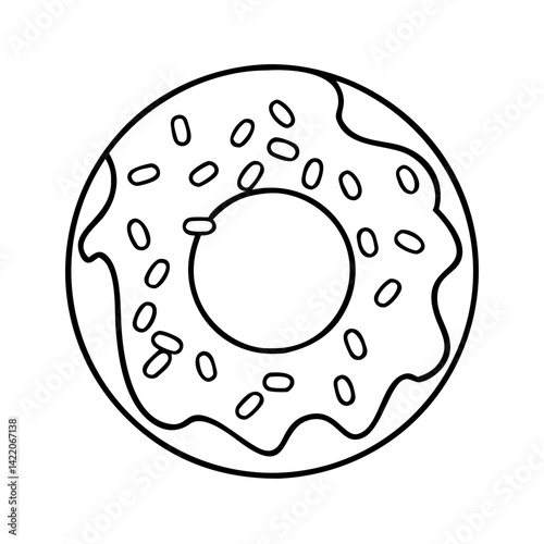doughnut with peanut toppings icon, doughnut with peanut toppings line art - simple line art of doughnut with peanut toppings, perfect for doughnut with peanut toppings logos and icons