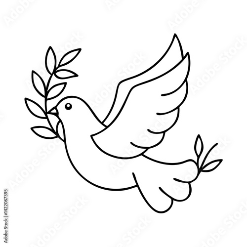 dove of peace icon, dove of peace line art - simple line art of dove of peace, perfect for dove of peace logos and icons