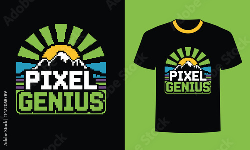Pixel Genius Retro T-Shirt – Vintage Gamer & Coder Style Graphic Tee

