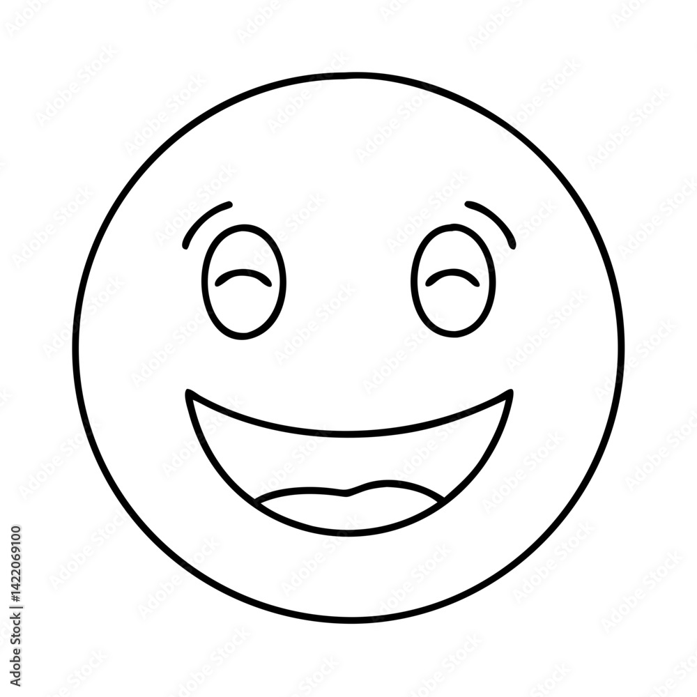 grinning face icon, grinning face line art - simple line art of grinning face, perfect for grinning face logos and icons grinning face icon, grinning face line art - simple line art of grinning face, perfect for grinning face logos and icons