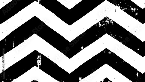 A black and white chevron patterned isolated white background. A visually appealing black and white zigzag pattern, perfect for adding a touch of simplicity and style to any project or design,