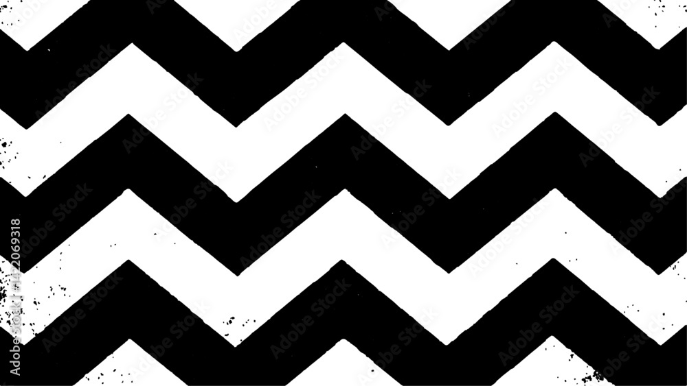 A black and white chevron patterned isolated white background. A visually appealing black and white zigzag pattern, perfect for adding a touch of simplicity and style to any project or design,
