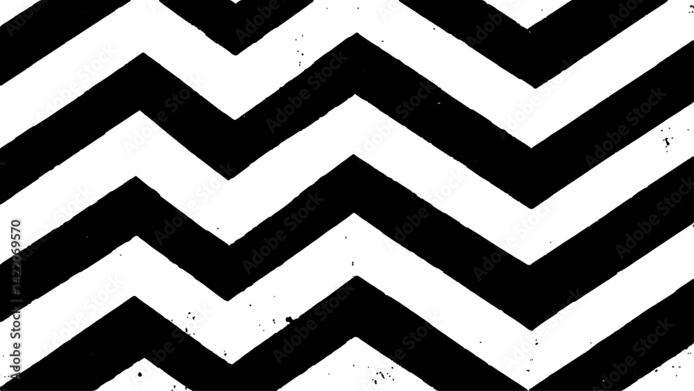 A black and white chevron patterned isolated white background. A visually appealing black and white zigzag pattern, perfect for adding a touch of simplicity and style to any project or design,