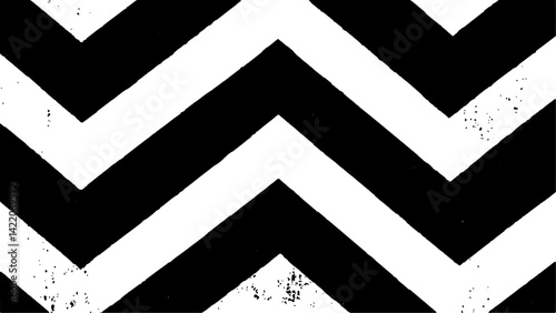 A black and white chevron patterned isolated white background. A visually appealing black and white zigzag pattern, perfect for adding a touch of simplicity and style to any project or design,