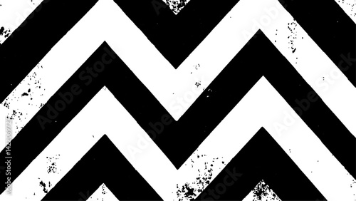 A black and white chevron patterned isolated white background. A visually appealing black and white zigzag pattern, perfect for adding a touch of simplicity and style to any project or design,