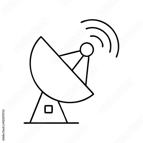 satellite dish icon, satellite dish line art - simple line art of satellite dish, perfect for satellite dish logos and icons