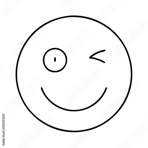 smiling face with a wink icon, smiling face with a wink line art - simple line art of smiling face with a wink, perfect for smiling face with a wink logos and icons