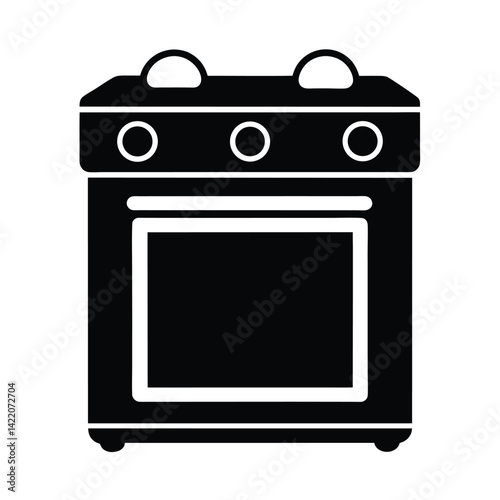 cooking stove stencil icon silhouette vector illustration