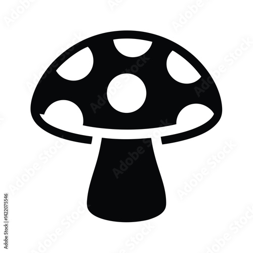 mushroom stencil icon silhouette vector illustration