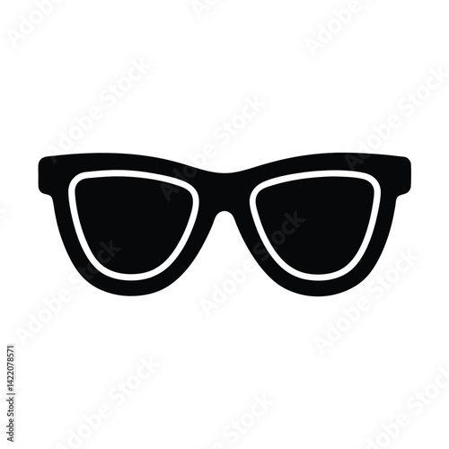 sun glasses stencil icon silhouette vector illustration
