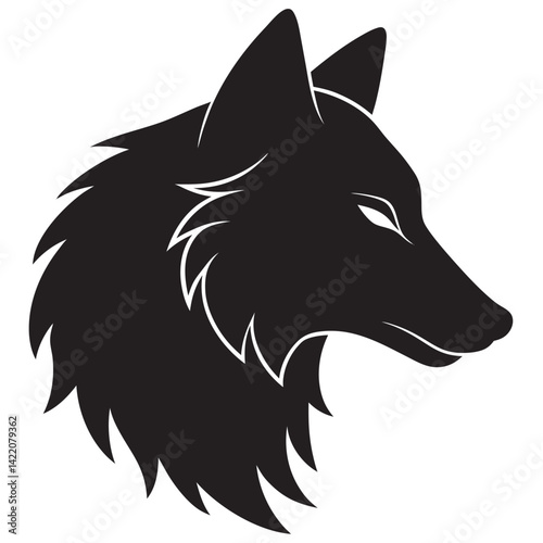 Wolf left side head animal silhouette