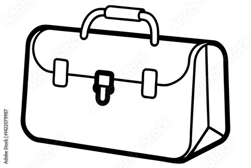 Doctor S Bag Line Art Vector Illustration