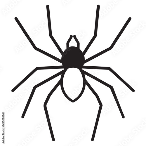 Spider simple flat icon line art silhouette design 
