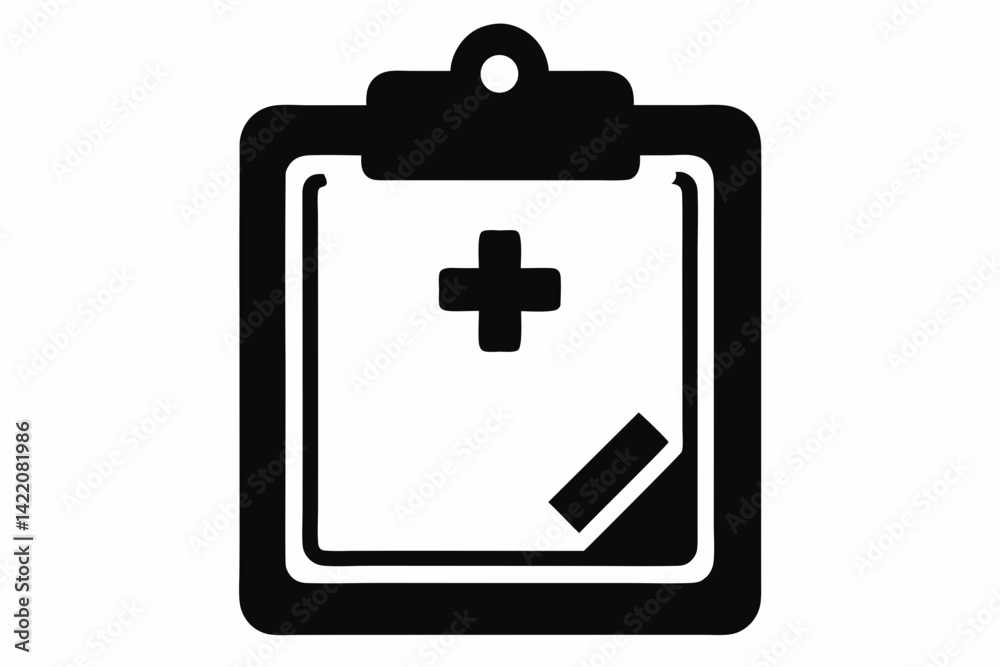 Medical Clipboard Silhouette Vector Illustration Medical Clipboard Silhouette Vector Illustration