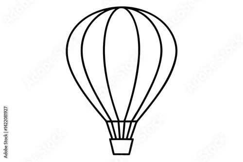 Hot Air Balloon Line Art Vector Illustration