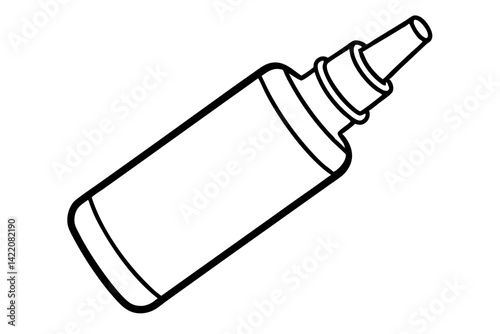Nasal Spray Bottle Line Art Vector Illustration
