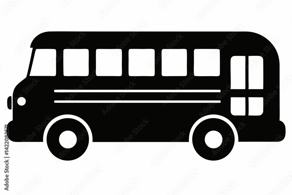 School Bus Black Silhouette Vector Illustration School Bus Black Silhouette Vector Illustration