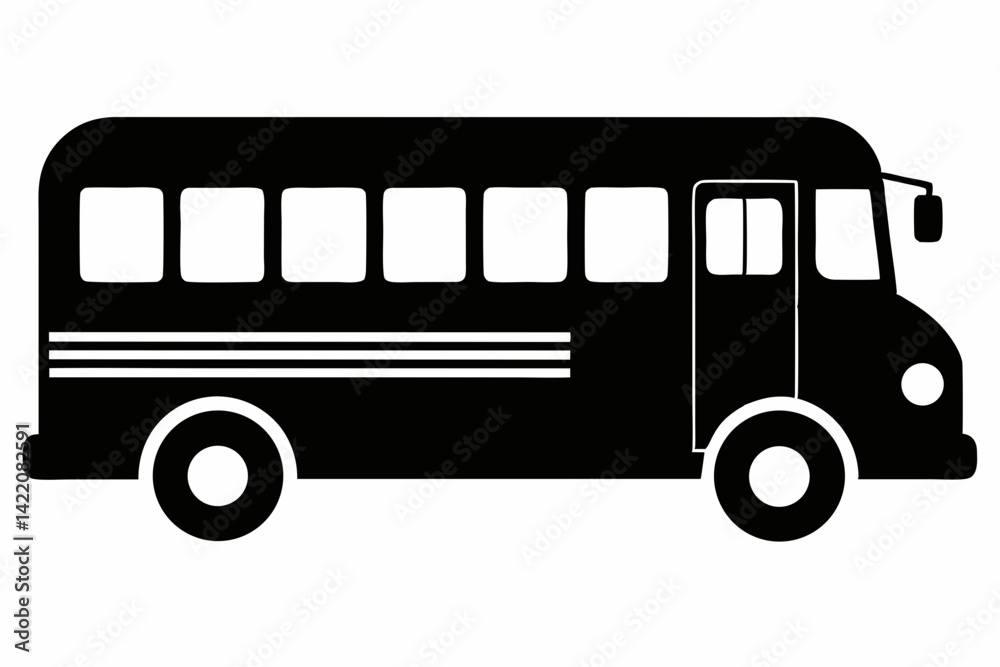 School Bus Black Silhouette Vector Illustration School Bus Black Silhouette Vector Illustration