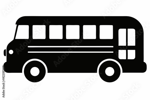 School Bus Black Silhouette Vector Illustration