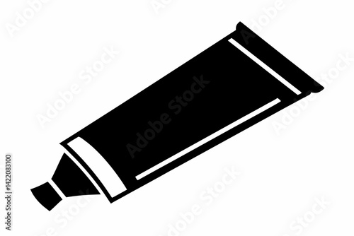 Toothpaste Tube Black Silhouette Vector Illustration