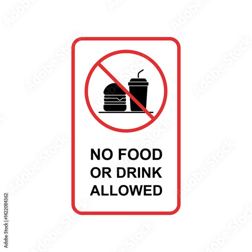 Warning no food and drink area sign silhouette