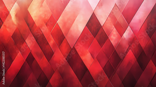 Red diamond pattern. Aurora-Wrapped Weave. Illustration