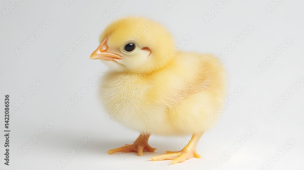 Cute Yellow Chickling on White. Cute Yellow Chickling on White.