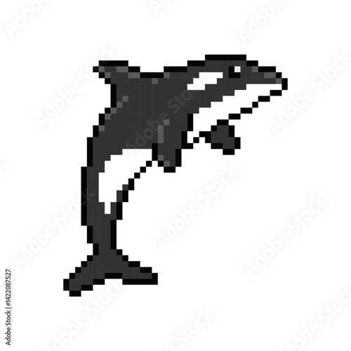 orca whale ocean pixel art