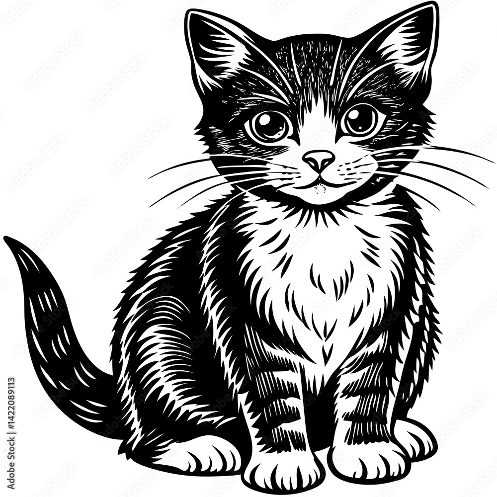 Obraz premium cute cat silhouette