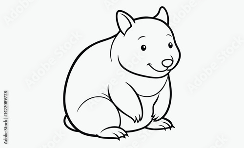 Wombat silhouette, Animal vector icon, Marsupial graphic design, Wildlife illustration