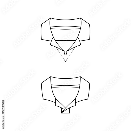 Editable Collar Vector Set – Vintage Soccer Jersey Kit